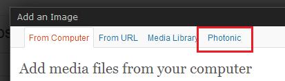 Click on the new "Photonic" tab